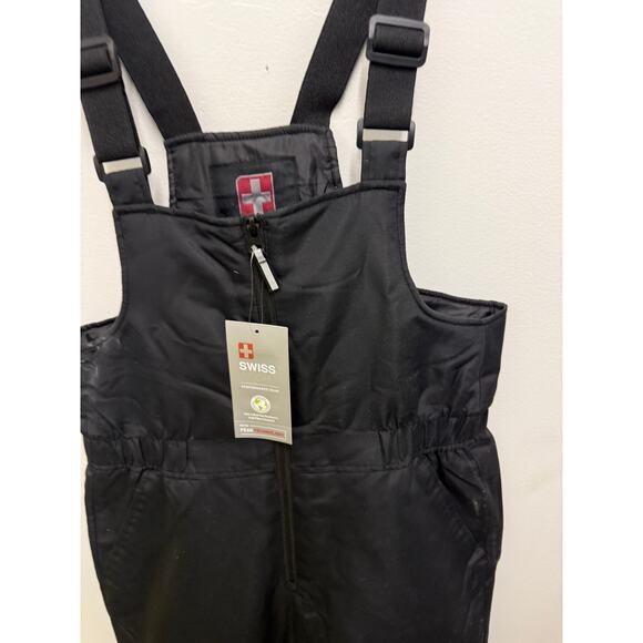 NEW SwissTech M 8 Black Zip Front Snow Bibs Ski Snowboard Pant boy girl kid - Picture 2 of 3